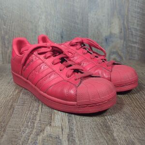 Adidas Superstar J Ray Red Sneakers Mens Size 6.5 Women's 7.5